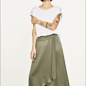 ZARA BASIC Asymmetrical Wrap Skirt